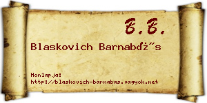 Blaskovich Barnabás névjegykártya