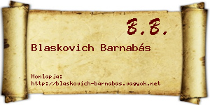 Blaskovich Barnabás névjegykártya